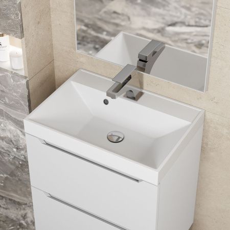 Раковина из искусственного камня Uperwood Classic 2911020335 50х30 полувстраиваемая цвет белый