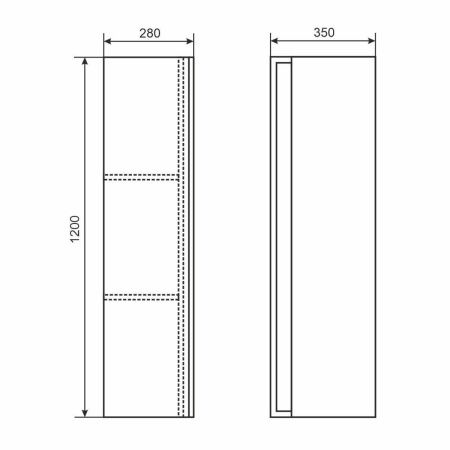 Шкаф-пенал Uperwood Barsa 293020545 40х120 подвесной цвет коричневый/черный