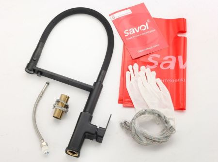 Смеситель для кухни Savol S-L1808H-01 на столешницу черный