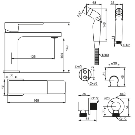 Смеситель Damixa Gala 530300000 на раковину/на столешницу хром без термостата