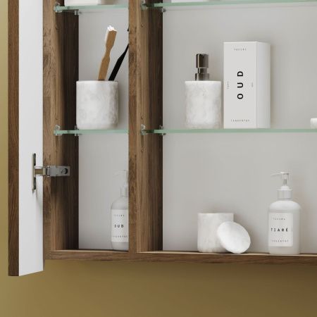 Зеркало-шкаф Sancos Mirror MI80ECH 80х70 подвесной цвет коричневый