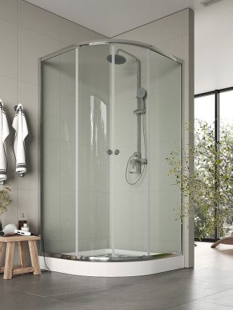 Душевой уголок Agger A01-100TCR 100х100 стекло прозрачное профиль хром с поддоном