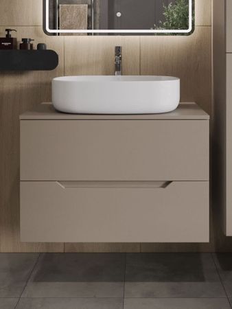 Тумба с раковиной Orange Line Li-80TuLMDF+B04-600W 80х50 цвет бежевый