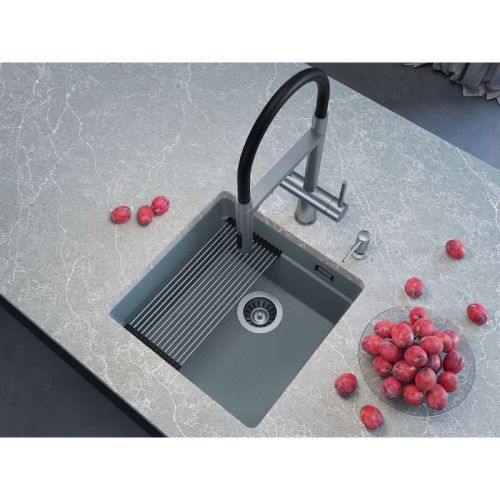 Кухонная мойка Grandex Aqua 500102 46х45 цвет серый поверхность матовая - фото 5