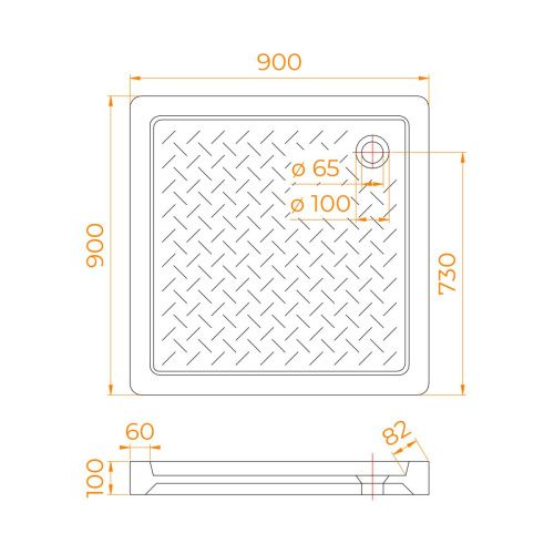 Душевой поддон RGW CER 19170199-08 90х90 керамика золото - фото 4