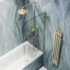 Душевая шторка на ванну Maybah Glass MGV-130-3у 35х140 стекло тонированное профиль золото ориентация универсальная