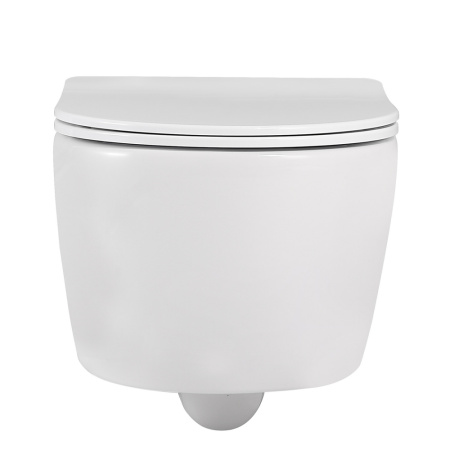 Унитаз подвесной Abber Bequem AC1104 белый с сиденьем микролифт безободковый каскадный смыв