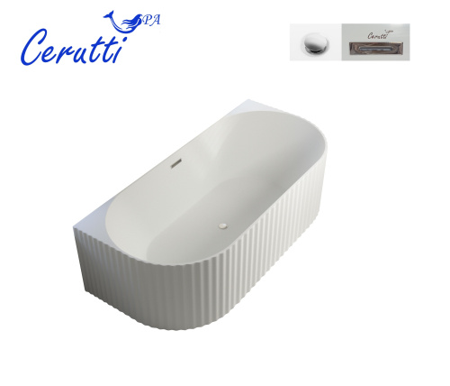 Ванна акриловая Cerutti SPA CT9765 170х80 пристенная асимметричная - фото 4