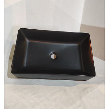 Раковина керамическая White Ceramic Slim W012705 60х38 накладная цвет черный матовый