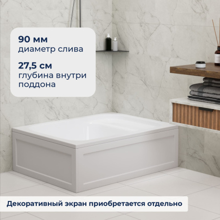 Душевой поддон акриловый RGW Acryl (Акриловые) 16180692-91 120х90 белый с ножками