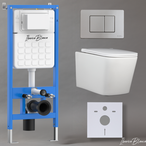 Комплект унитаз с инталляцией и клавишей смыва Iberica Blanca TOLEDO ALTO IB001.TLA.234.1132 - фото 2