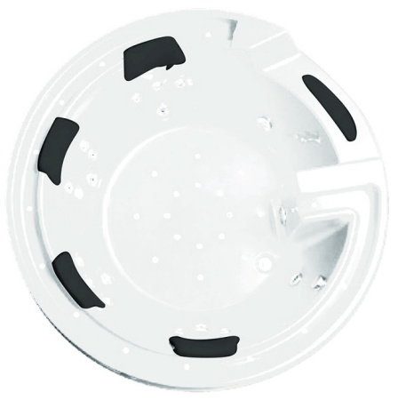 Ванна акриловая гидромассажная Gemy G9090 K 190х190 встраиваемая круглая с каркасом