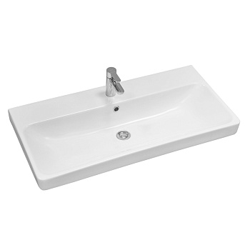 Раковина керамическая Onika Адриана 1WH501629 90х45 накладная цвет белый 1 отверстие под смеситель