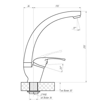 Смеситель для кухни Сантаком 7822 на мойку хром