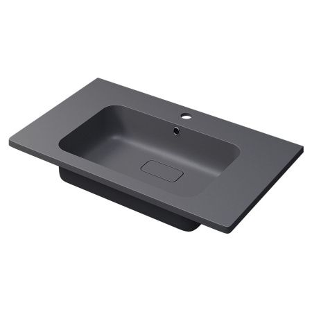 Раковина из искусственного камня Uperwood Lagoon Quartz 297000018 80х50 полувстраиваемая цвет серый