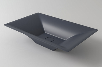 Раковина из искусственного камня Holbi SIRIUS 57 1.02.017.11.3 56х35 накладная цвет синий матовый