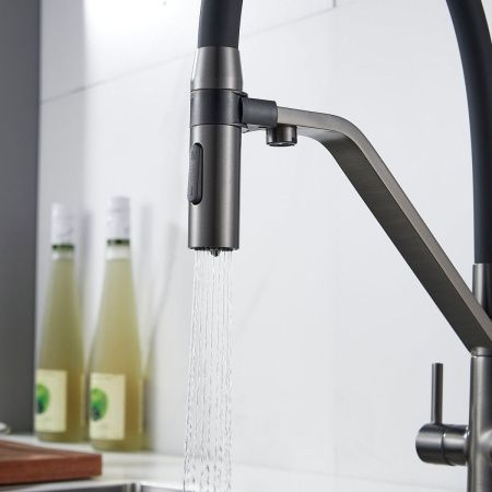 Смеситель для кухни Shevanik S278T на мойку оружейная сталь