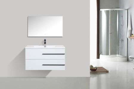 Тумба с раковиной Parly Bella Bella100 100х50 подвесная цвет белый