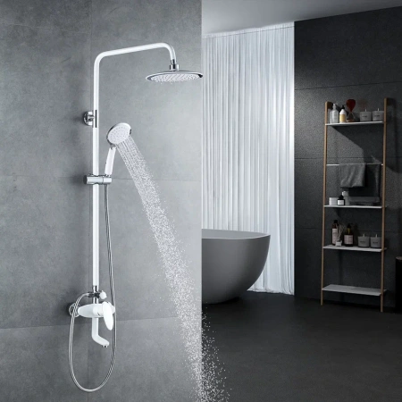 Душевая стойка Shevanik S9836F настенная цвет белый