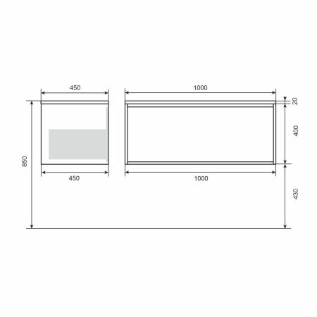 Тумба под раковину Uperwood Next Premium 3930205160 90х50 подвесная цвет белый