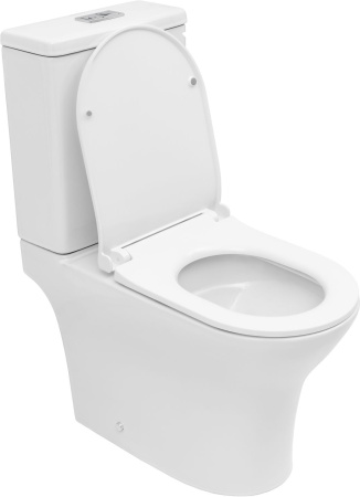 Унитаз напольный с бачком Logan 00342797 белый с сиденьем микролифт безободковый смыв торнадо