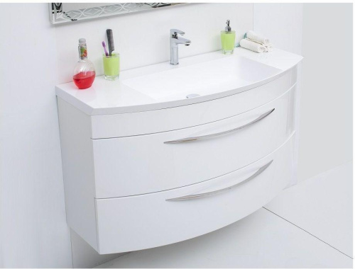 Тумба с раковиной De Aqua Лонг 00187921 119х46х64 подвесная цвет белый - фото 4