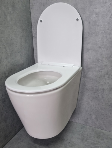 Унитаз подвесной CeramaLux TR5178 белый глянцевый с сиденьем микролифт смыв торнадо - фото 4