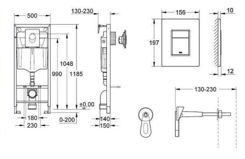 Система инсталляции для унитазов 3 в 1 Grohe Rapid SL 38772001 с клавишей смыва хром - фото 2