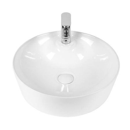 Раковина из сантехнического фарфора Bond Circle S03-430 40х40 накладная цвет белый 1 отверстие под смеситель