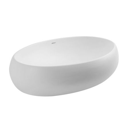 Раковина из сантехнического фаянса Abber BEQUEM AC2102MW 60х40 накладная цвет белый без отверстий под смеситель