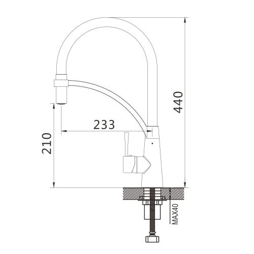 Смеситель для кухни Shevanik S743-9 на мойку хром/серый - фото 3