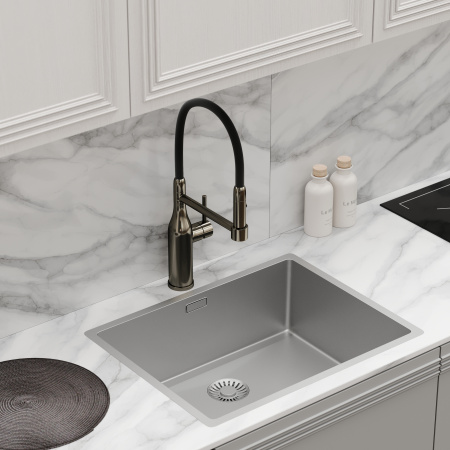 Смеситель для кухни Sancos Pride SC4011GG на мойку вороненая сталь/черный