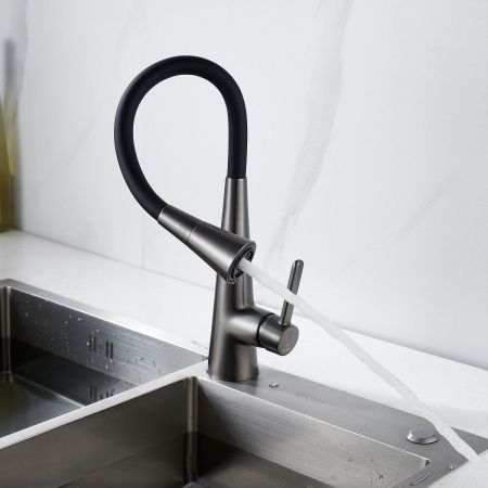 Смеситель для кухни Rose R213T на мойку оружейная сталь