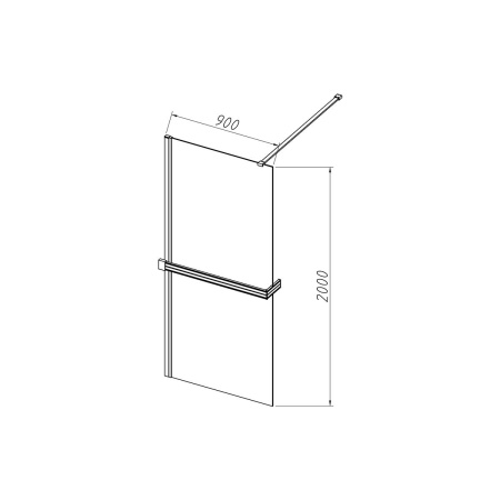 Душевая перегородка Vincea Walk in HR VSW-4HR900CG 90х200 стекло тонированное профиль хром глянцевый