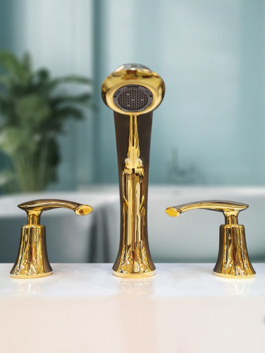 Смеситель для ванны AltroBagno Beatrice AltroBagnoBeatrice020103Or встраиваемый в стену золото - фото 5