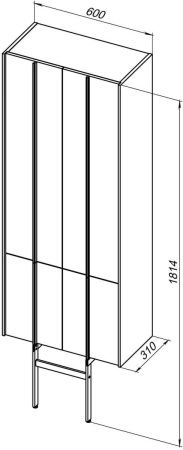 Шкаф-пенал Allen Brau Reality 1.32003.PWM 60х150 подвесной цвет серый