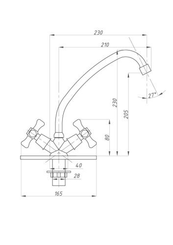 Смеситель для кухни FAUZT FZs-223-07 на мойку хром - фото 3