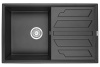 Кухонная мойка Granula 8002, ТУРМАЛИН 79х50 цвет черный поверхность матовая