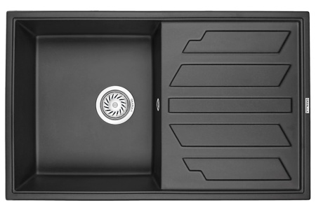 Кухонная мойка Granula 8002, ТУРМАЛИН 79х50 цвет черный поверхность матовая
