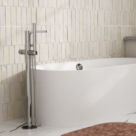 Смеситель для ванны и душа Wasserkraft Mosel 4600 4621 напольный хром