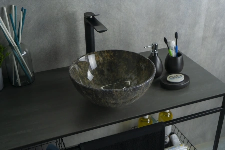 Раковина керамическая Gid Esfera 54434 30х30 накладная цвет многоцветный без отверстий под смеситель