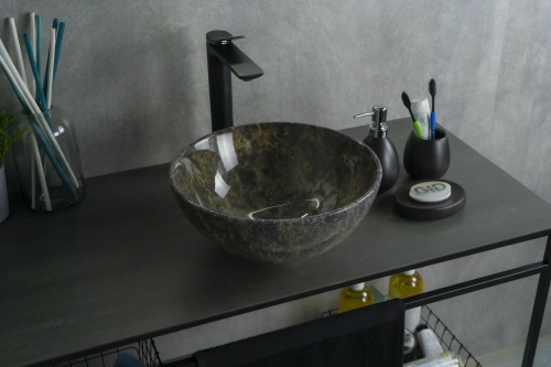 Раковина керамическая Gid Esfera 54434 32х32 накладная цвет многоцветный без отверстий под смеситель - фото 5