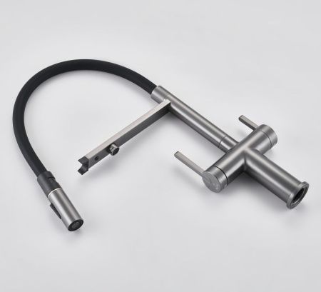 Смеситель для кухни Rose R458T на мойку оружейная сталь