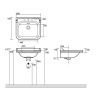 Раковина из сантехнического фарфора Kerasan Waldorf 4140K1bi/cr*1 60х60 подвесная цвет белый 1 отверстие под смеситель