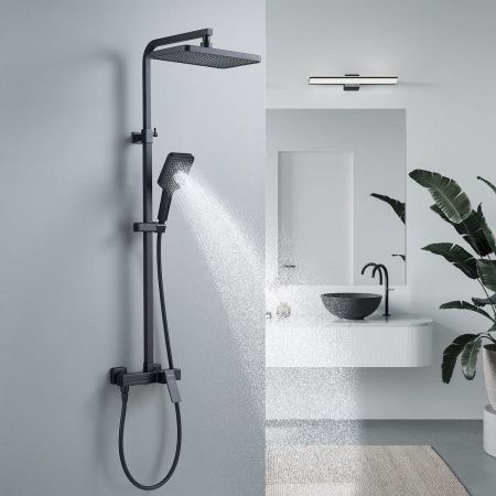 Душевая стойка Shevanik S4636H настенная цвет черный