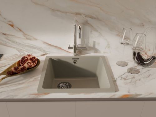 Кухонная мойка Rivelato BERKANA BK-45 topazio 42х46 цвет бежевый - фото 5