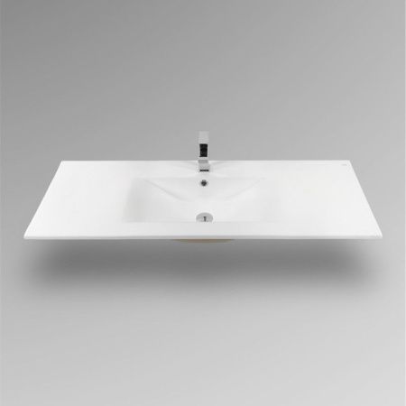 Раковина из сантехнического фарфора Bond Cube S05-1200 120х50 встраиваемая цвет белый 1 отверстие под смеситель