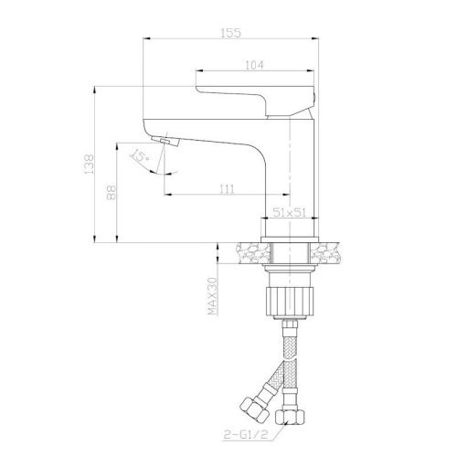 Смеситель Esko SAMARA SMR26M на раковину хром - фото 3