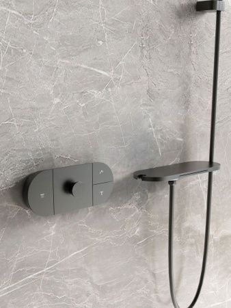 Душевая система Vincea VSFW-2F12TMB встраиваемая в стену цвет черный с термостатом