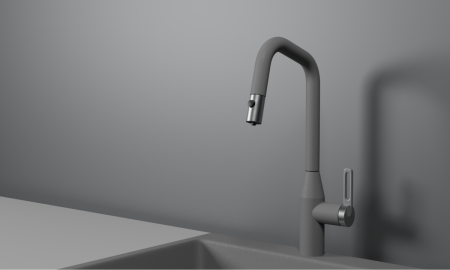 Смеситель для кухни Granula 8171, АЛЮМИНИУМ на мойку алюминиум